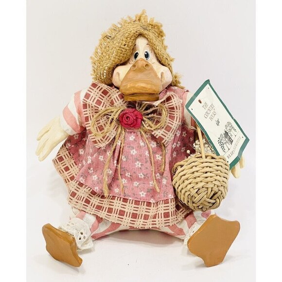 American Folk Art Duck Figurine Eliza Ducklittle Country Shelf Sitter 2176 Russ - Picture 1 of 6